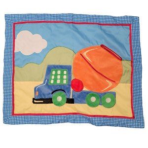Unisex Kids Colorful Gingham Cement Mixer Pillowcase Cover 28.5"X23" Pillow Sham
